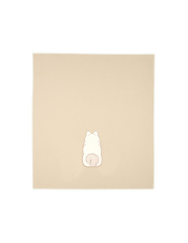 SOFFICE AMICO Plaid pile ricamo cagnolino