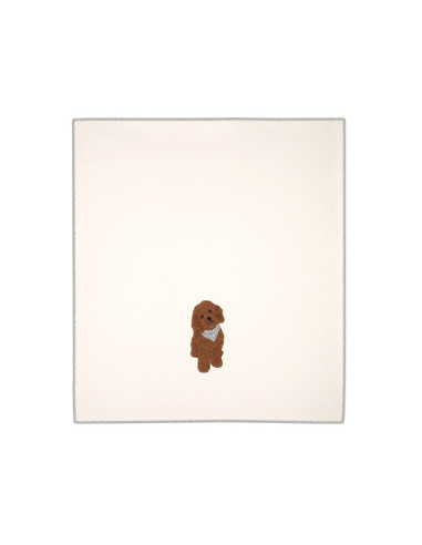 POODLE Plaid in pile ricamo barboncino