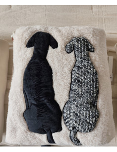 AMORE A 4 ZAMPE Plaid soffice pelliccetta ricamo cani