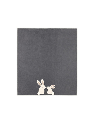 CONIGLIETTI  Plaid in pile con ricamo coniglietti