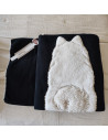SOFFICE AMICO Plaid pile ricamo cagnolino