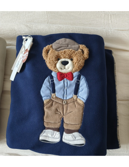 TEDDY RELIVE Plaid pilecon ricamo e applicazioni