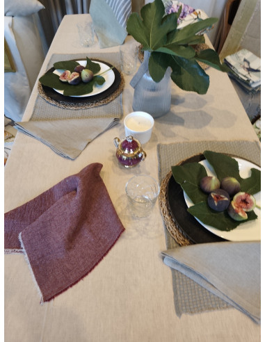 ETAM Tovagliette sottopiatto tessuto canapa e cotone