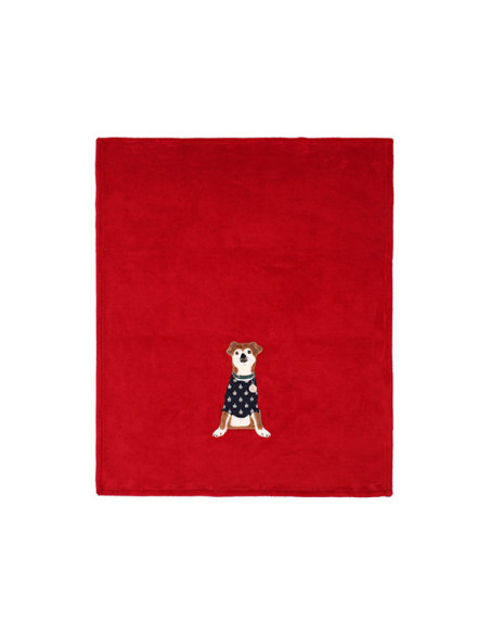 JACK RUSSEL Plaid soffice pile ricamato