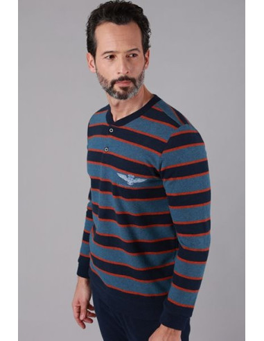 RIGHE Pigiama uomo invernale caldo cotone soffice