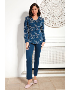 BLU Pigiama donna aperto cotone medio peso