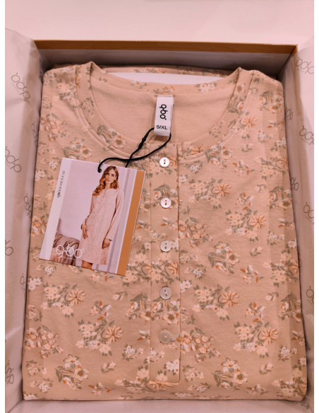 PROVENZA Camicia notte donna cotone interlock
