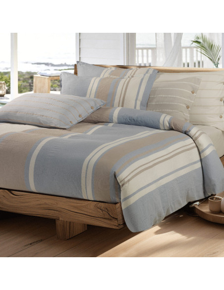 LUCIA Parure Copripiumino matrimoniale cotone stone washed
