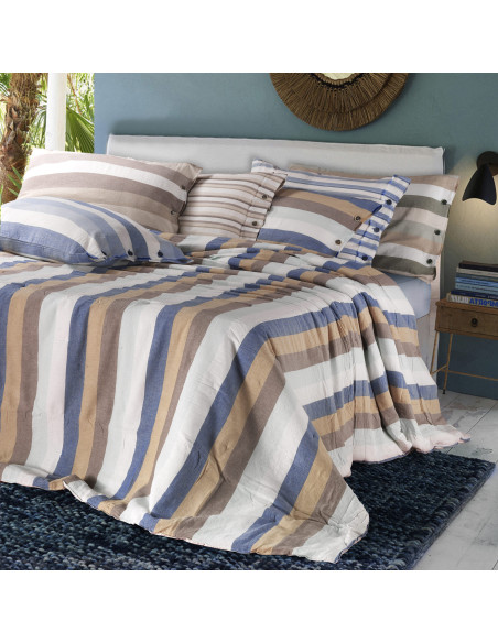 SALLY Completo Lenzuola matrimoniale cotone tinto filo