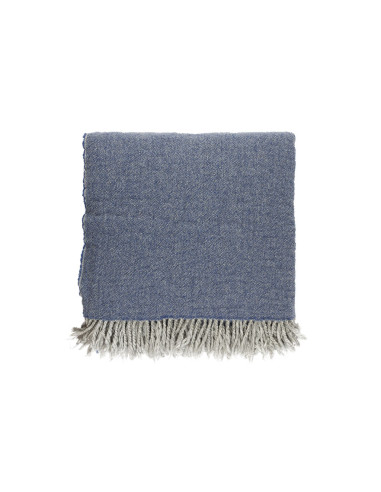 DIONISO Plaid Denim Pura Lana Vergine extrafine