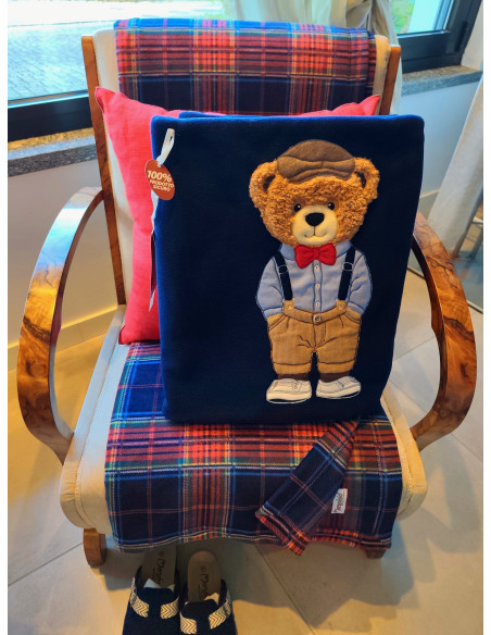 TEDDY RELIVE Plaid pilecon ricamo e applicazioni