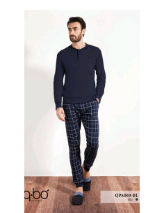 QUADRI Pigiama uomo puro cotone interlock