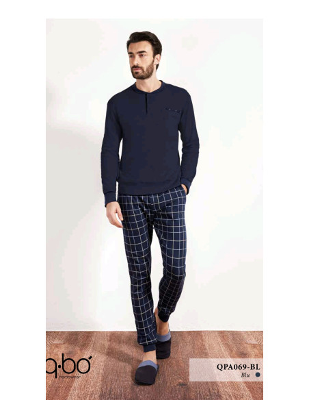 QUADRI Pigiama uomo puro cotone interlock