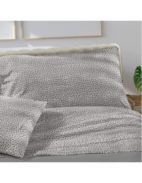 TILLY Completo Lenzuola matrimoniale con federe cotone NO STIRO